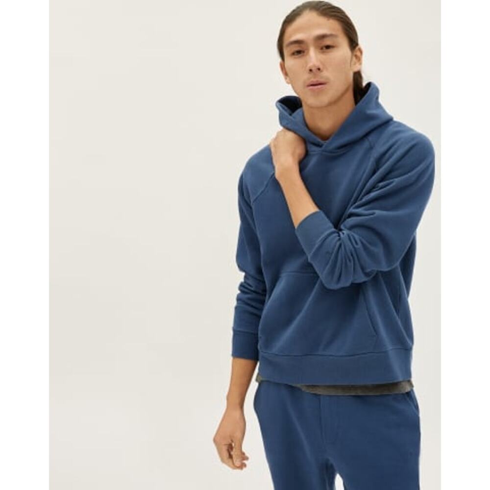 [Everlane] Kingfisher Blue The Track Hoodie Organic Cotton Sweatshirt Sz Large L